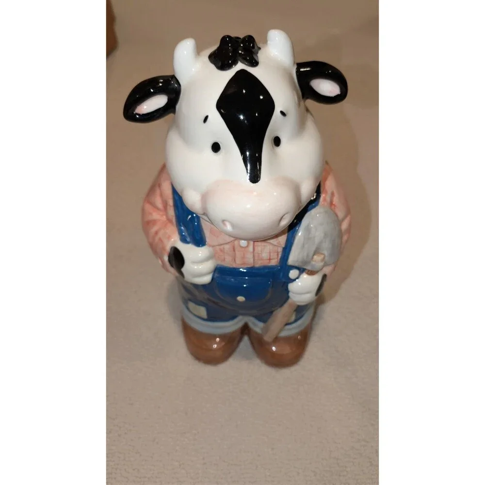Vintage Hank Holstein Cookie Jar Ceramic Cow